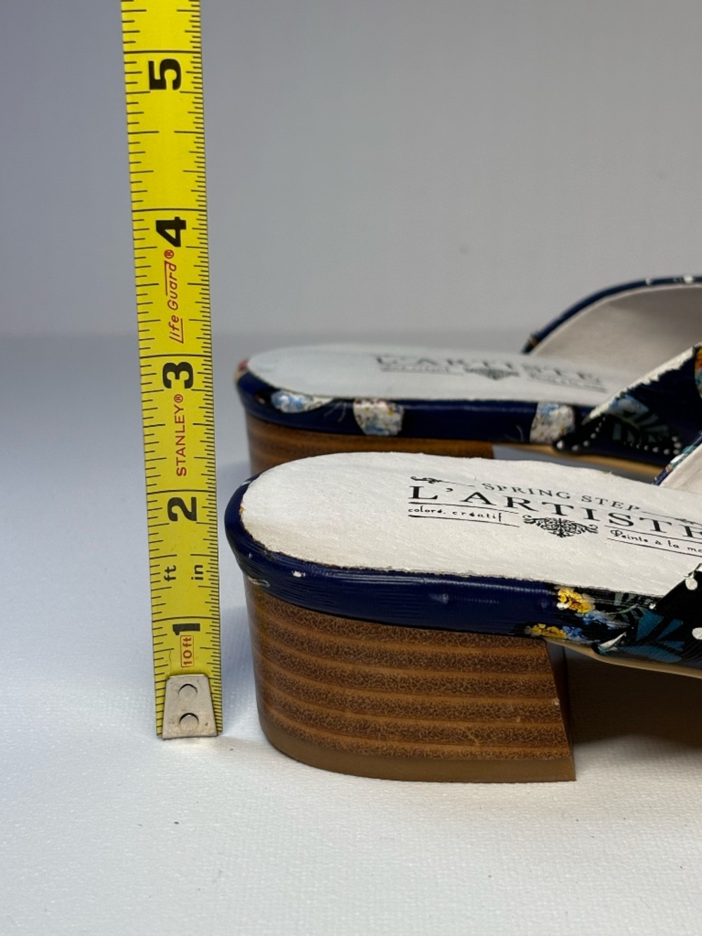 L’Artiste Spring Step Floral Dragonfly Sandal Size EU 39 Blue Leather Slip On - Picture 12 of 12